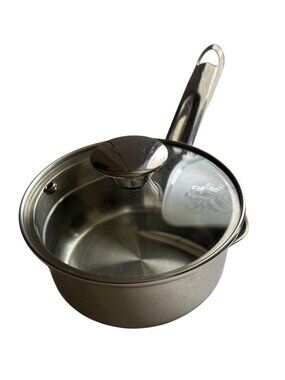 WearEver Stainless Steel 1 Qt Sauce Pan With Glass Lid & Dual Pour Spouts